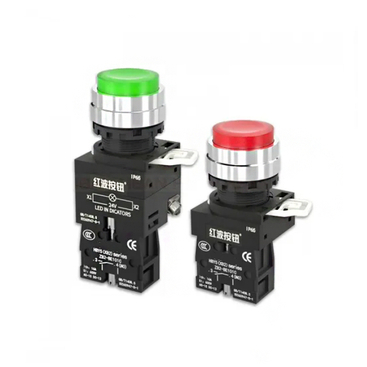 Push Button Switches Brass Chrome Plating Reset Equipment Industrial Panel Switch
